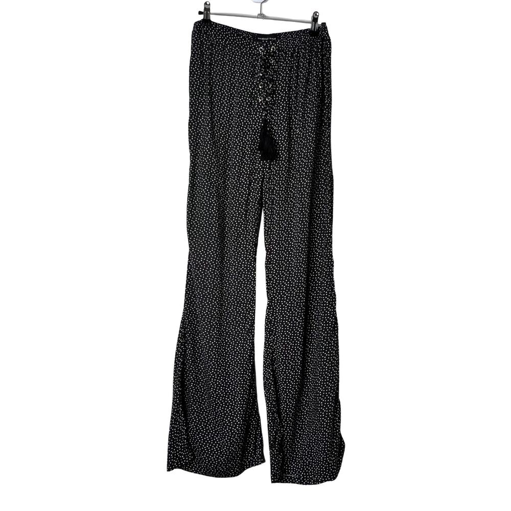 Mustard Seed 100% Rayon Heart Wide Leg Pants Black Womens Medium